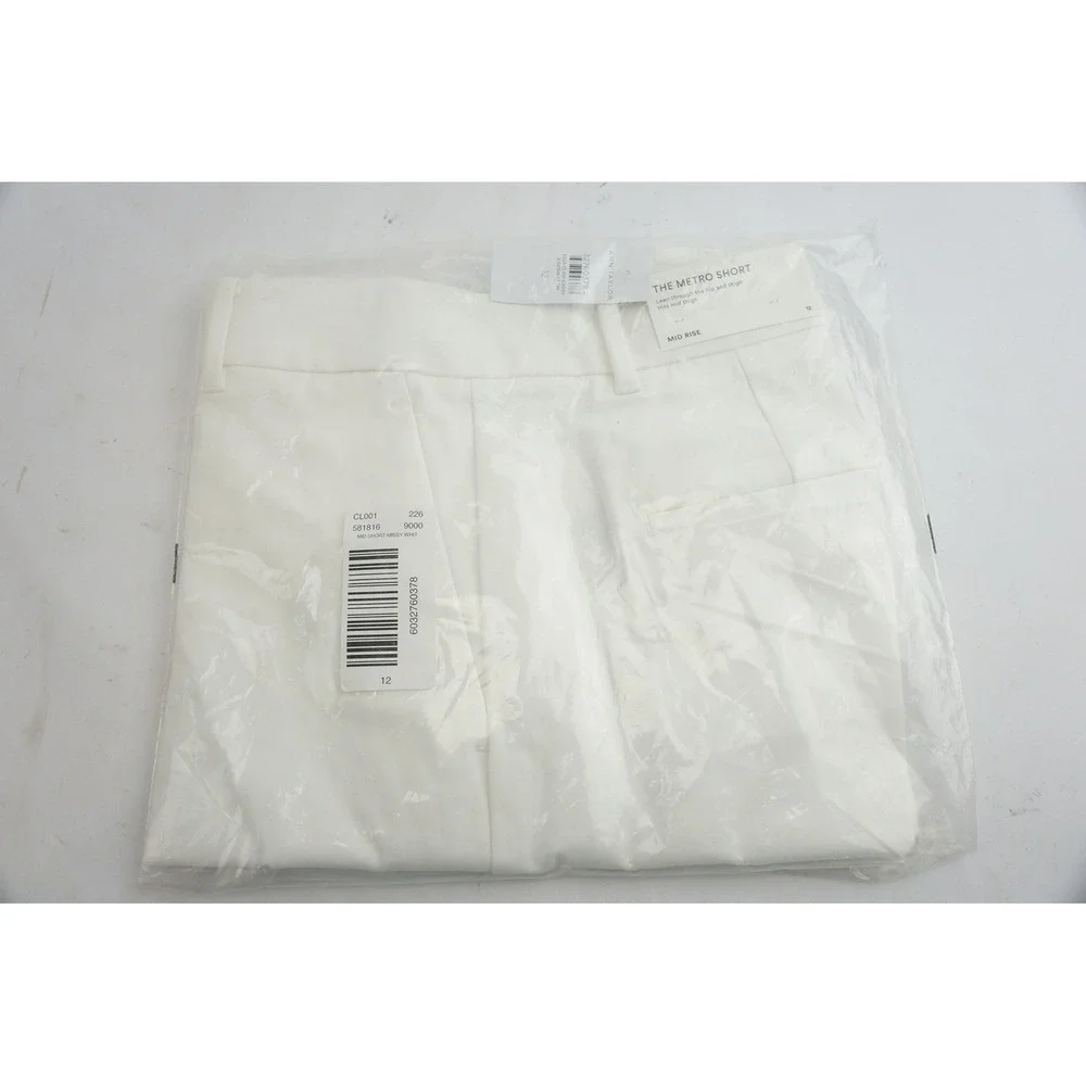 Ann Taylor The Metro Short Size 12 White Mid Rise Solid New